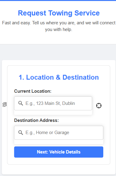 Phone requesting assistance with pickup and drop-off